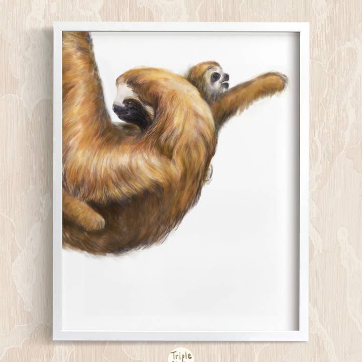 Låtja mamma och baby Art Print | Safari plantskola Room Decor för wholesale av Triple Studio