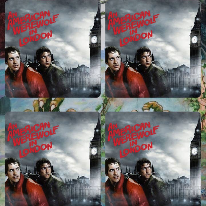 American Werewolf set of 4 Coasters for wholesale by Graveyard Offerings