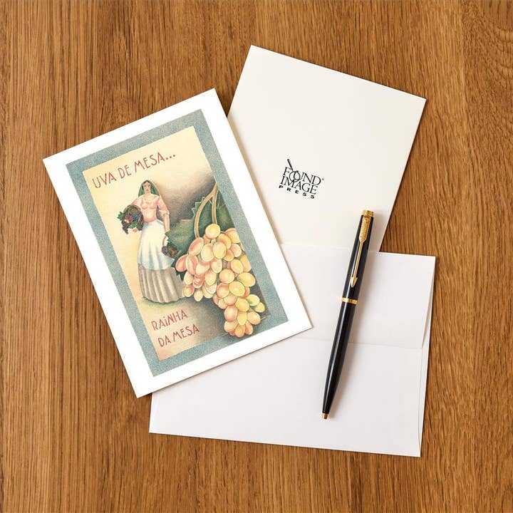 Found Image Press - Vendita all'ingrosso Set di cartoleria/cancelleria - Biglietto d'auguri FR-141 Etichetta di uva da tavola portoghese