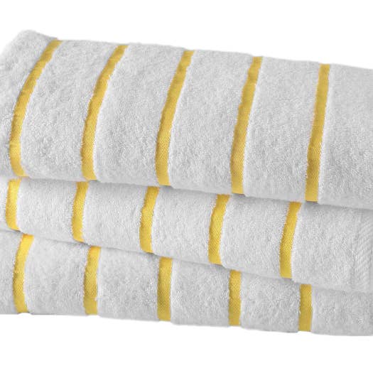 Globaltex Fine Linens - Wholesale Beach Towel - Yellow Stripe Pool and Beach Towel (Single)4