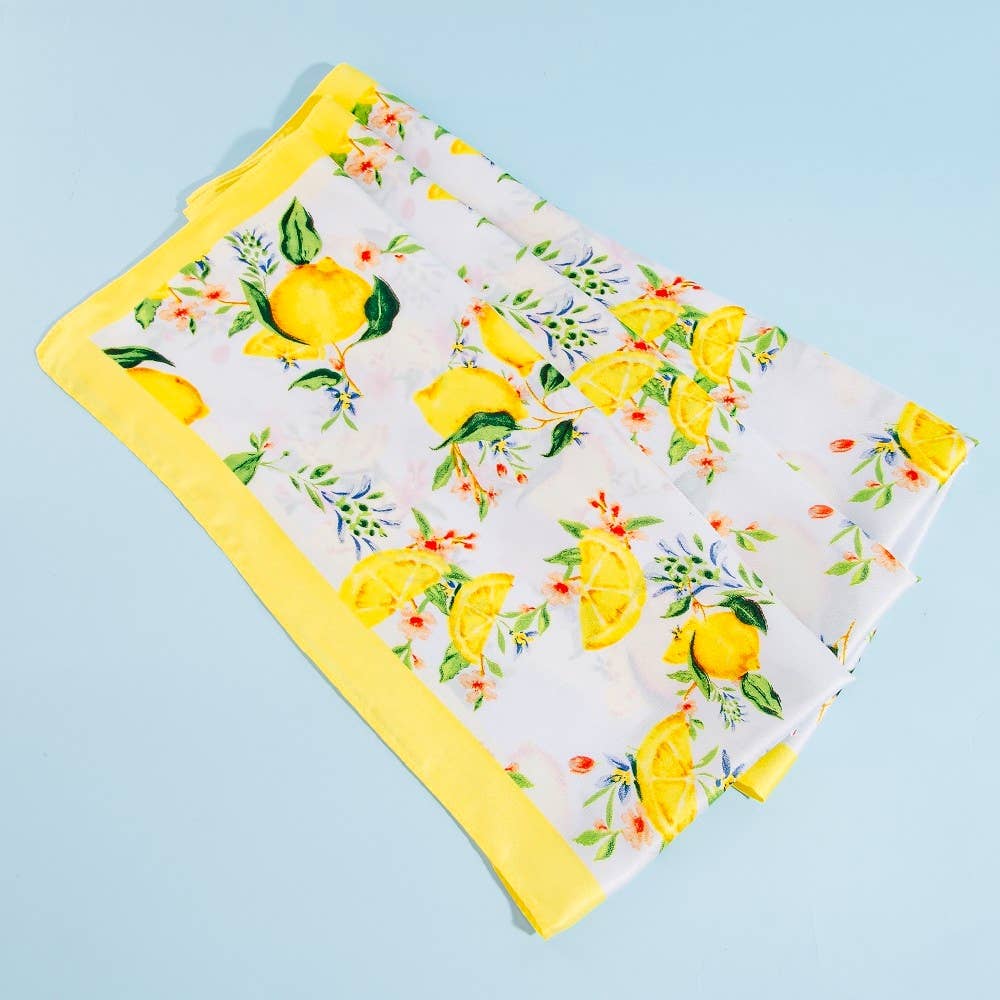 YE Lemons And Flowers Print Square Bandana Scarf for wholesale on Faire2