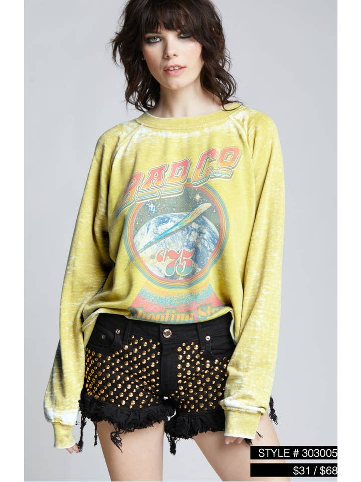 Yellow 303005 - 228 Bad Co '75 Sweatshirt for wholesale on Faire