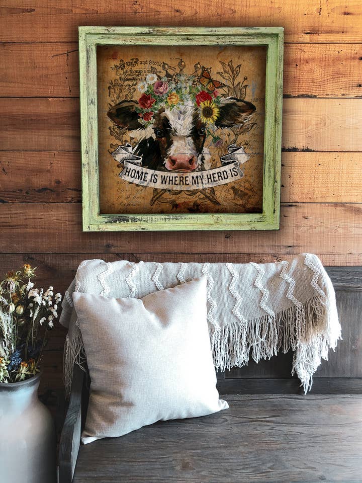 „Hjem er hvor min flok er“ Square Artwork for engroshandel hos TroubleMaker Trading Company