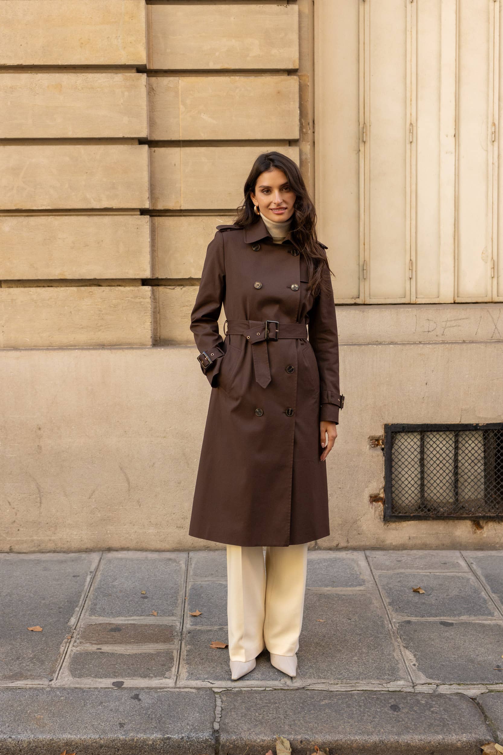 Attentif Paris - Wholesale Trench Coat - Women's - Long trench coat with cotton belt15