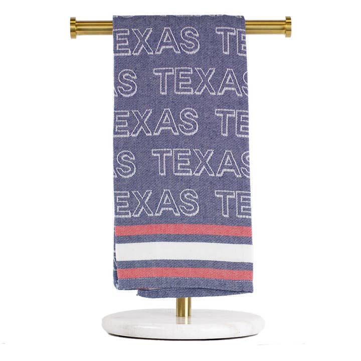 Texas Jacquard Hand Towel Blue/Red/White 20x28 for wholesale by The Royal Standard