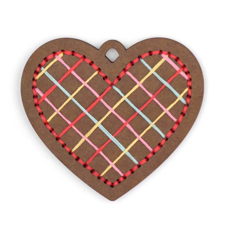 Gingerbread Heart - DIY Stitched Ornament Kit for wholesale by Kiriki Press