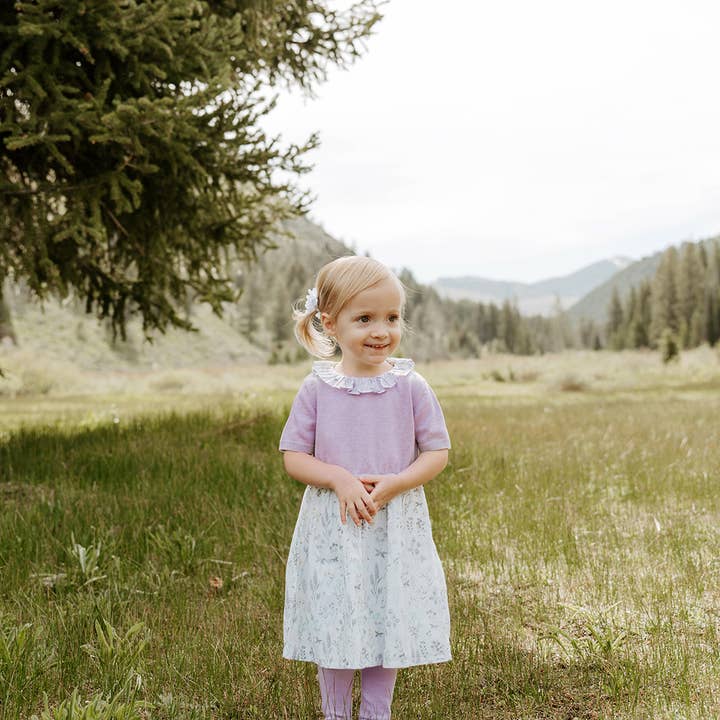 Lavender Floral Sweater Dress & Tights (2pc Set) for wholesale by Viverano Organics