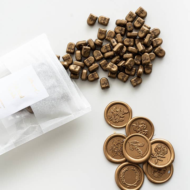 Written Word Calligraphy - Wholesale Sealing Wax - Gold Wax Beads for Wax Seals