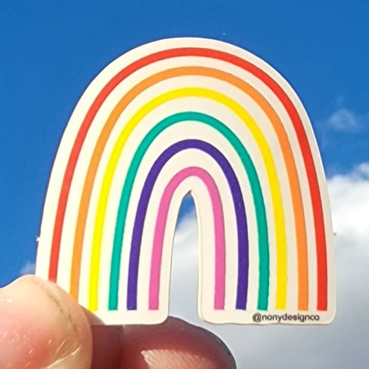 Mini Rainbow Die Cut Sticker for wholesale by Nony Design Company