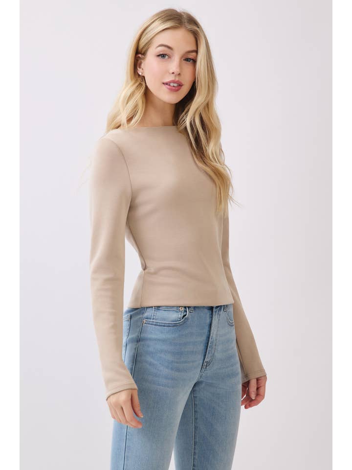 Final Touch - Wholesale Knit Top - Women's - Double Layer Boat Neck Long Sleeve Top - VT3153415