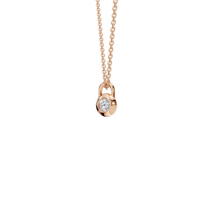 PureYou Jewelry - Wholesale Pendant/charm necklace - 14k Gold Diamond Solitaire Necklace, Lock Pendant9