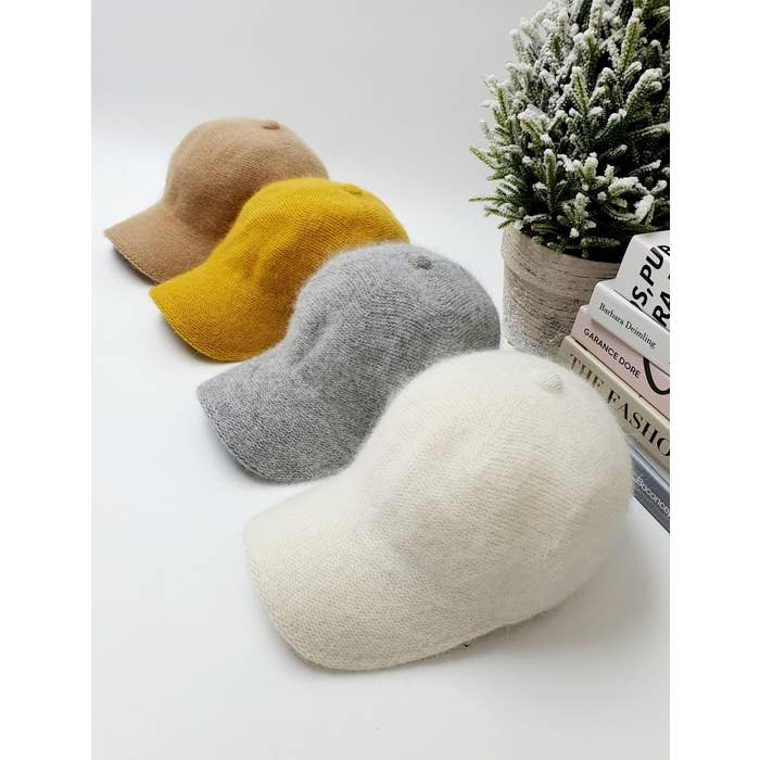 Comfortarians - Wholesale Baseball cap – Unisex - Women Men Angora Wool Fall Winter Cap Wool Warm Adjustable1