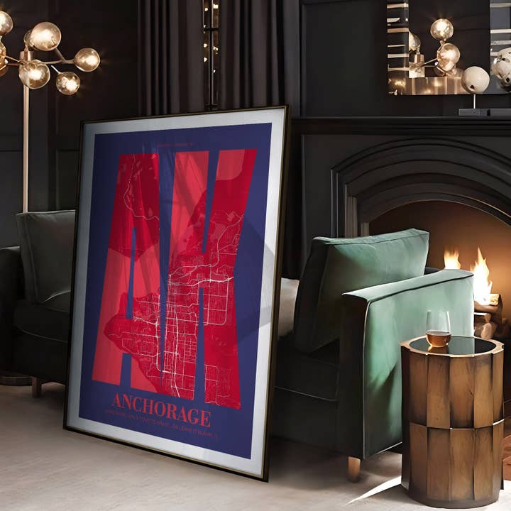 AK ALASKA LetraMap para venta al por mayor de The Traveler Art