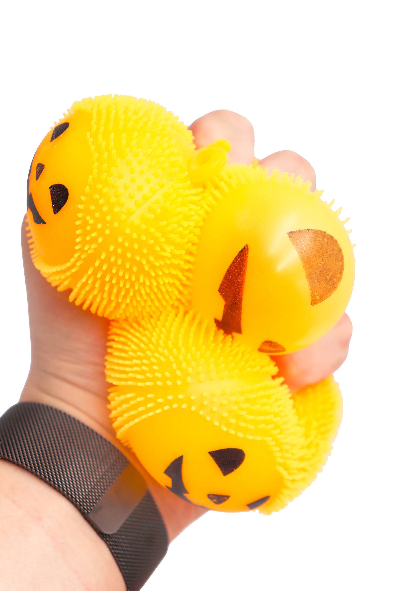AS SHOWN Halloween Pumpkin Spiky Puffer Led Squishy Ball for wholesale on Faire4