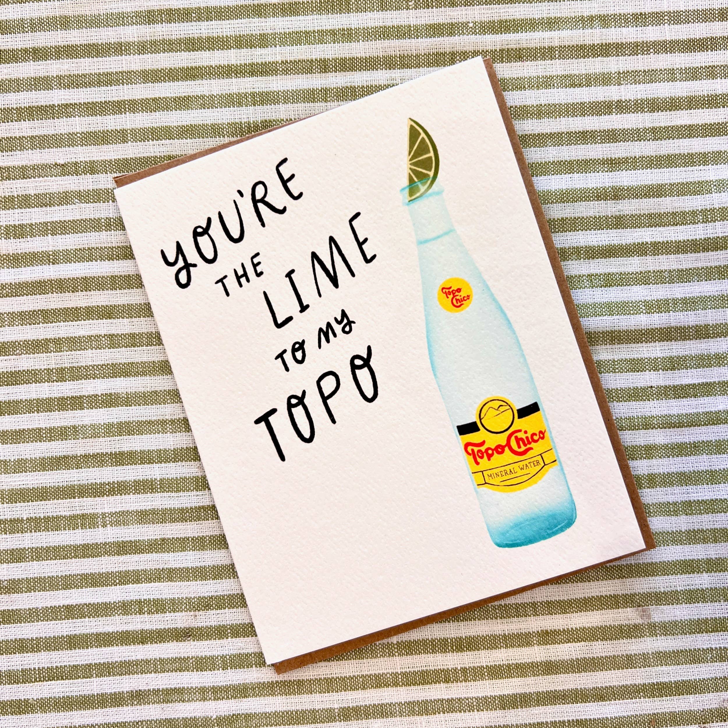 Finch and Flourish Paper Goods - Vendita all'ingrosso Biglietti d'amore - Lime to My Topo Card1