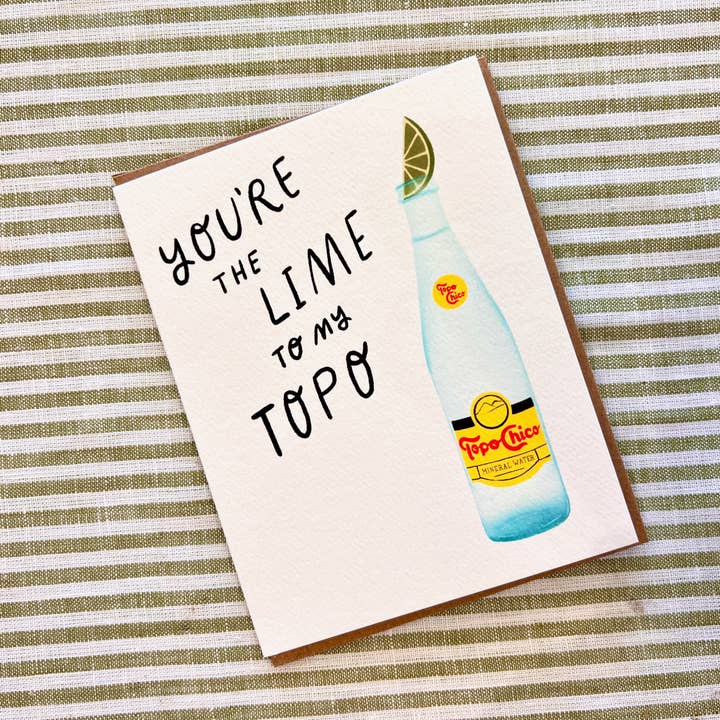 Finch and Flourish Paper Goods - Venta al por mayor Tarjetas de amor - Tarjeta Lime to My Topo1