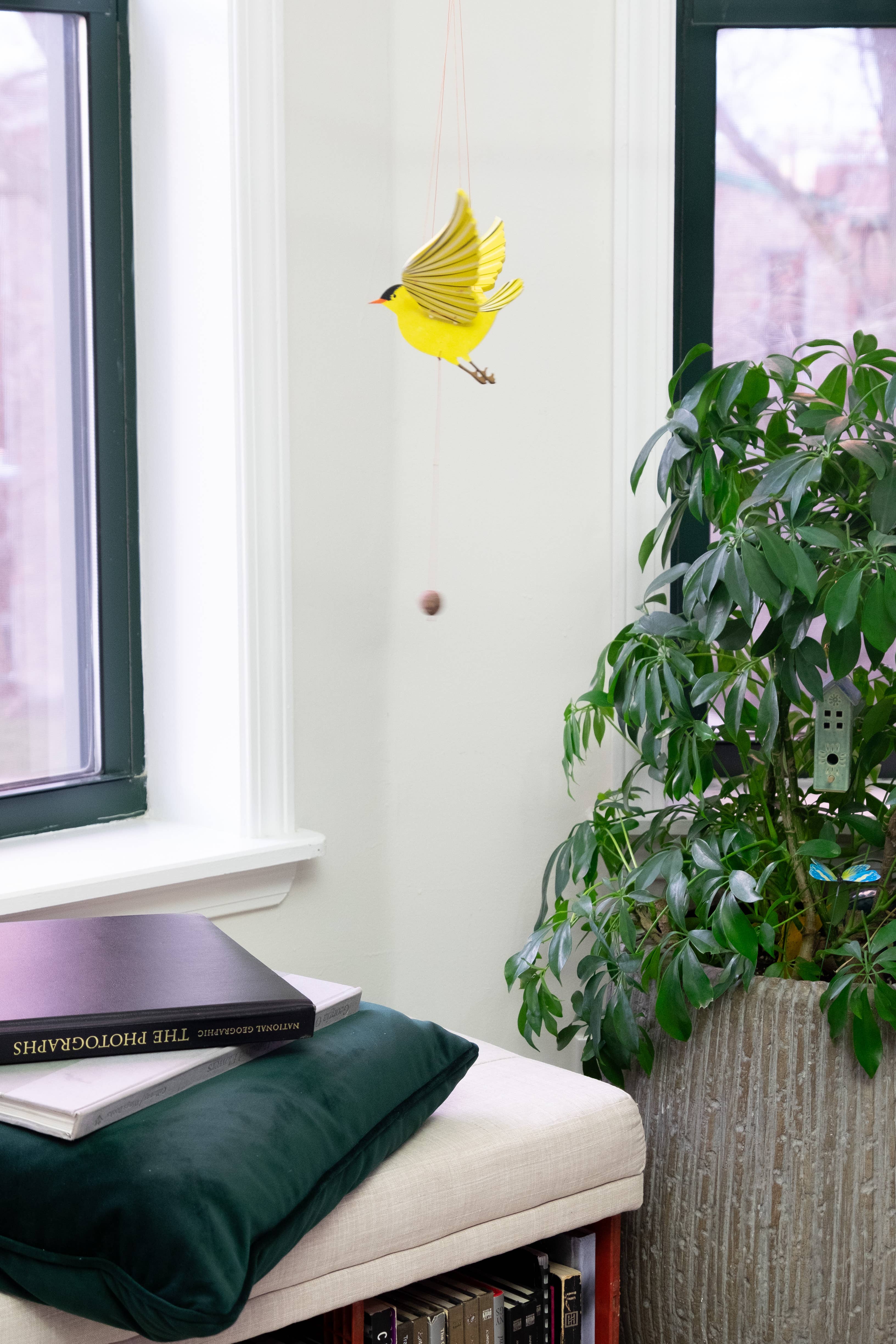 Tulia's Artisan Gallery - Wholesale Mobile - American Goldfinch Bird Flying Mobile4