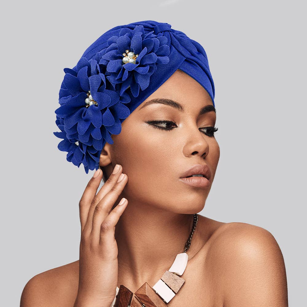 Sensibling Corp. - Vente Turban – femme - Chapeau turban orné de perles florales10