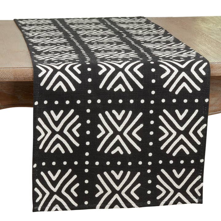 Saro Lifestyle - Wholesale Table runner - Mudcloth Runner - Geometric Pattern