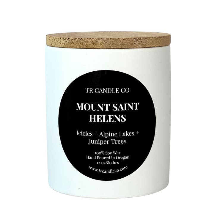 Mount Saint Helens 12 oz - White Jar for wholesale by TR Candle Co