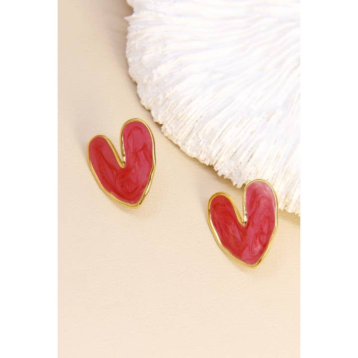 BELLISSIMA BIJOUX - Wholesale Dangle Earrings - Asymmetrical Heart Earrings – Colored Enamel9