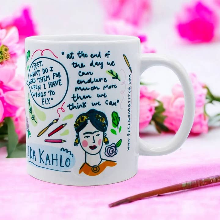 Feel Good Gift co. – Großhandel Kaffeebecher – Frida Kahlo Tasse – Geschenk für Selbstfürsorge und Kunstliebhaber1