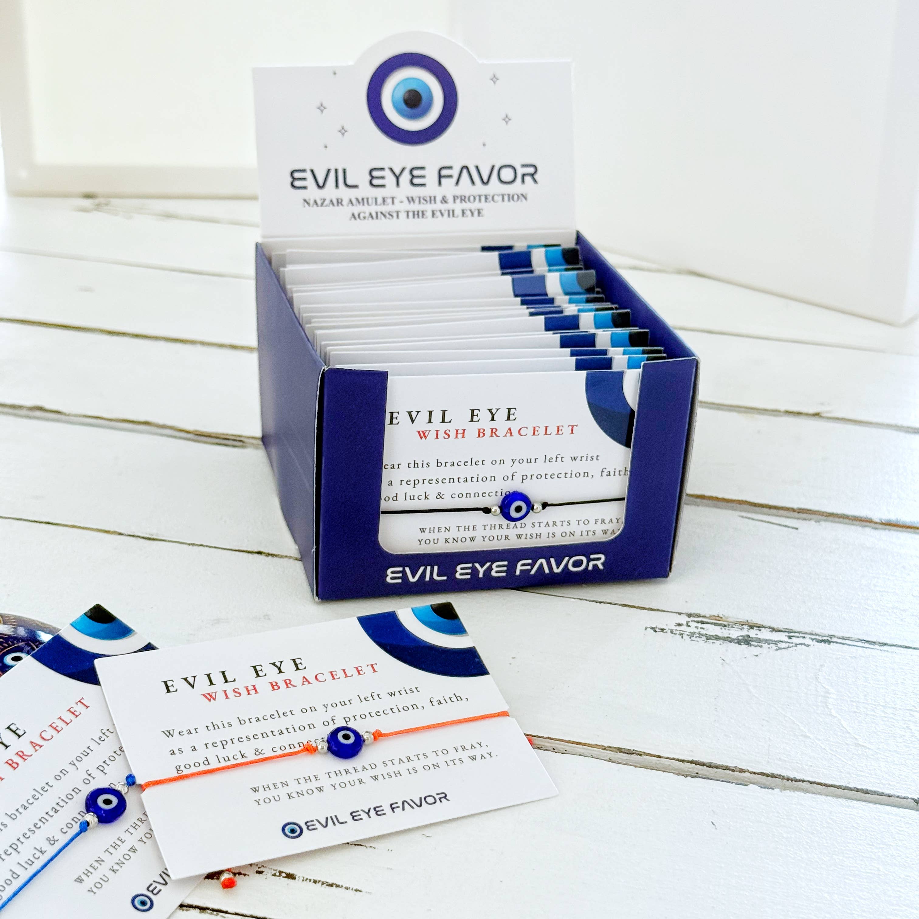 Evileyefavor - Vente Bracelets à breloques/pendentifs - Bracelet de Vœux Œil Maléfique Réglable - 25 avec Boîte de Présentation7