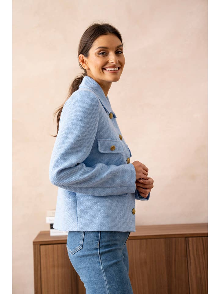 Attentif Paris - Wholesale Jacket - Women's - Straight cut plain tweed jacket21