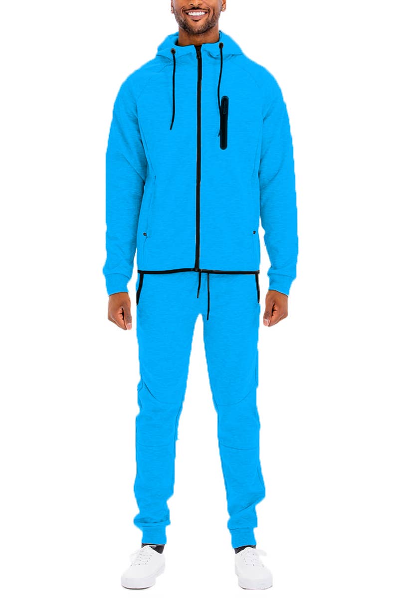 WEIV - Wholesale Tracksuit - Men's - Solid Dynamic Active Track Suit Cotton Poly Blend Track Set12