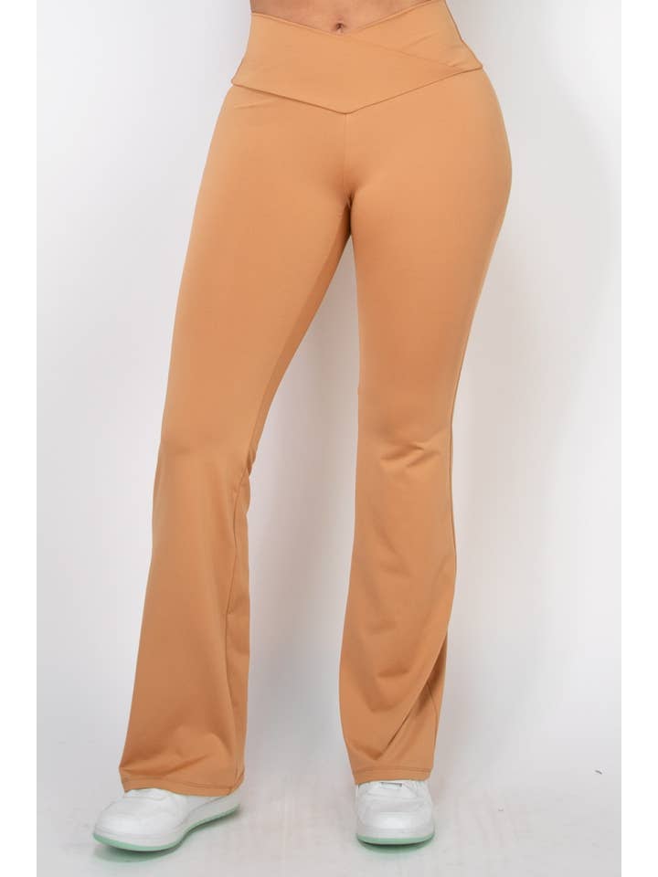 5besties inc - Wholesale Pants - Women's - CROSSOVER ACTIVE FLARE LEGGINGS