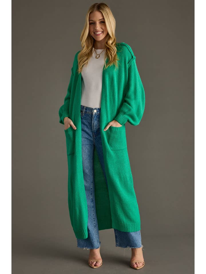 Panache Apparel Co. - Wholesale Cardigan - Women's - Green Duster Cardigan