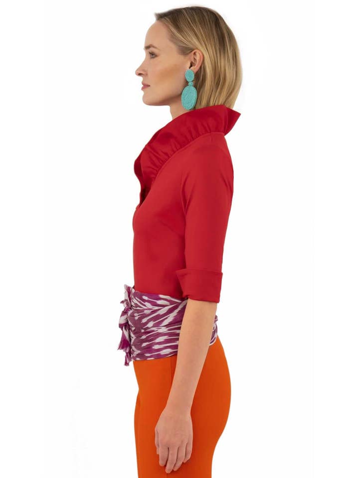 Gretchen Scott LLC – wholesale Blouse – Women’s – Jersey Ruffneck Top - Solid