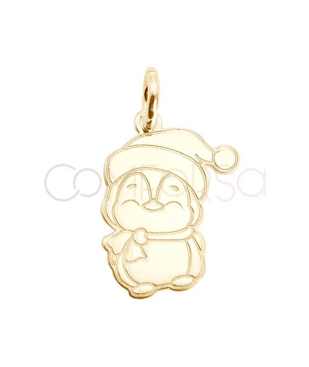 COM FORSA SL - Wholesale Individual Charm/Pendant - Gold-Plated Sterling Silver 925 Penguin With Hat Pendant 103