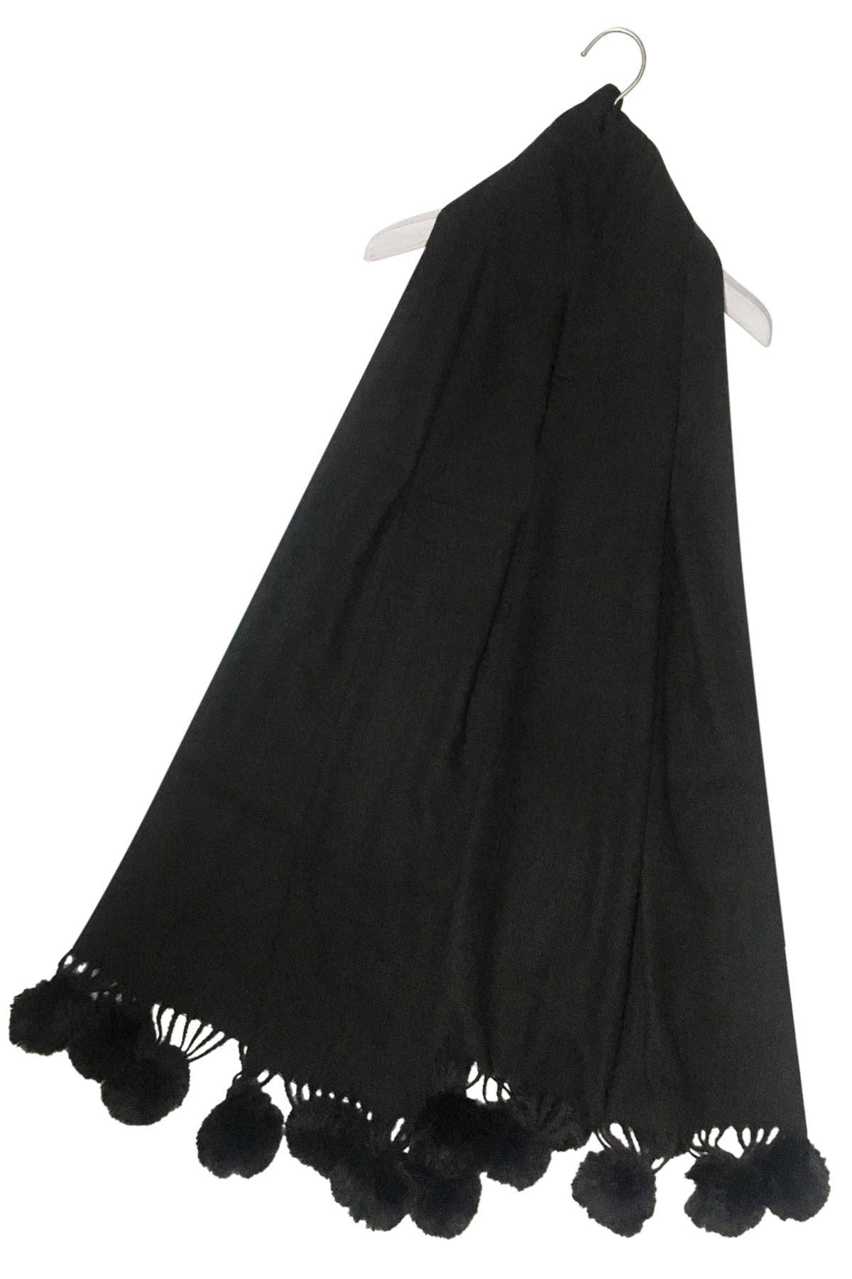 Fashion Scarf World – wholesale Scarf – Women's – Plain Wool Pom Pom Scarf26