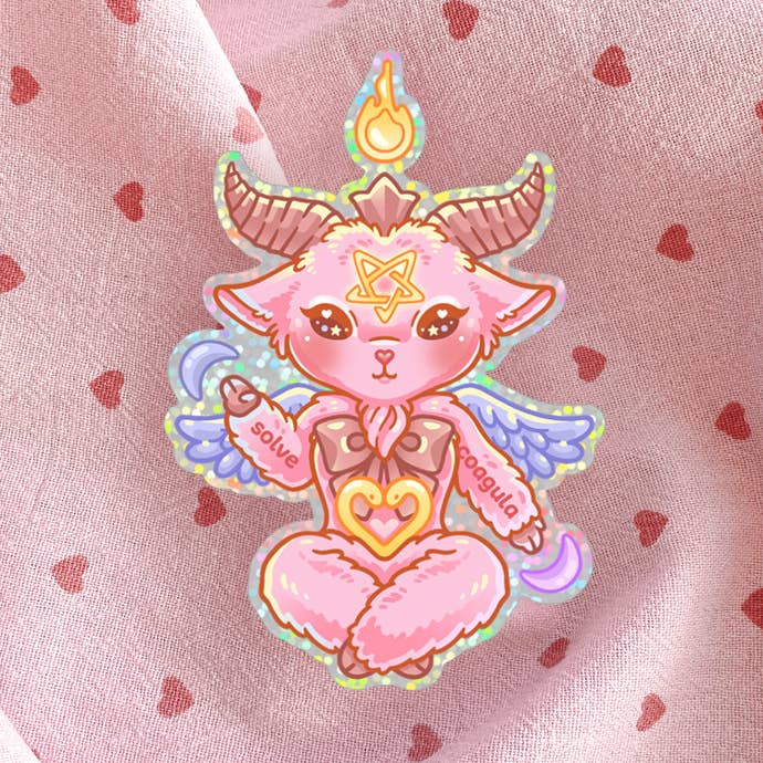 Kawaii Baby Baphomet Sticker for engroshandel hos Black Serotonin