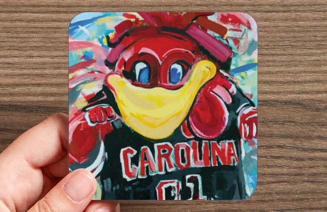 Brandon Art Co - Wholesale Coasters - University of South Carolina Gamecocks "Cocky" 4-Pack Water-Resistant Glazed Coasters0