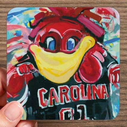 Brandon Art Co - Wholesale Coasters - University of South Carolina Gamecocks "Cocky" 4-Pack Water-Resistant Glazed Coasters