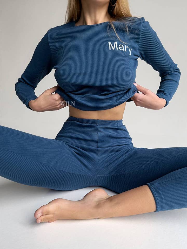 DreamBuy - Wholesale Mommy & me sets - Personalised Adult Unisex Ribbed Loungewear Matching Pjs