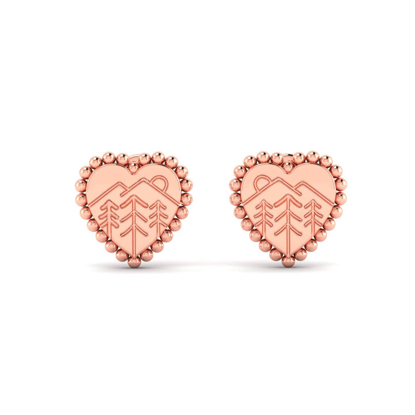 Woidladl - Vendita all'ingrosso Orecchini a bottone - Orecchini a forma di cuore WALDLIEBE4