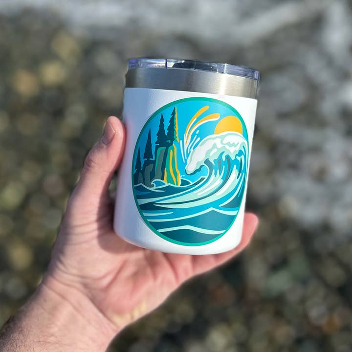 Bough & Antler Northwest Goods - Vendita all'ingrosso Adesivo - Adesivo Onda del Mare Spindrift: Onde dell'Oceano Pacifico Blu Verde1