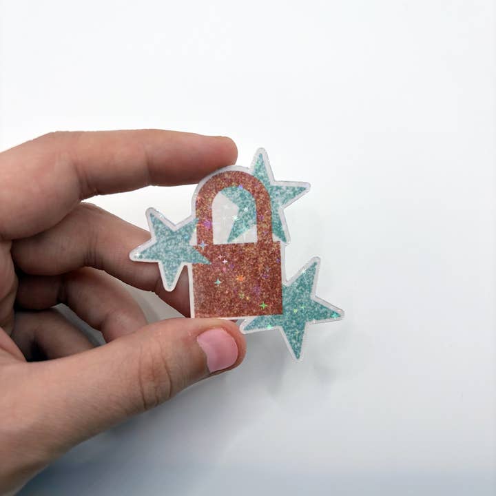 Showgirl Sticker | Lock and Stars | GLITTER | Taylor for wholesale by brattybloom