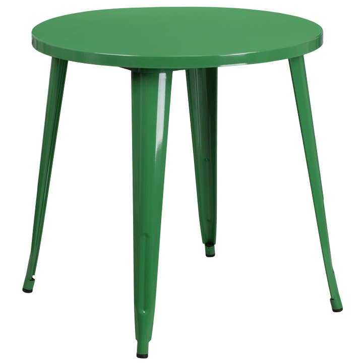 30" Round Green Metal Indoor-Outdoor Table for wholesale on Faire