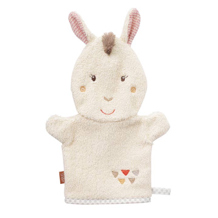 Fehn – wholesale Tvätthandske - Barn och baby – Lama tvättvante - tvättduk med djurtryck