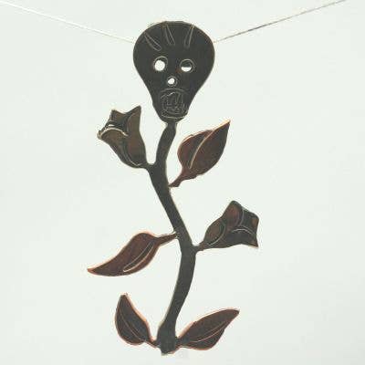 Brincos Alpaca e Cobre com Poste Crânio de 1ª Lei por atacado de Moosepablos, Inc.