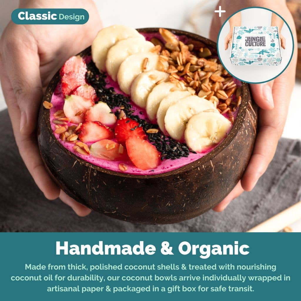 Jungle Culture – Engroshandel Skål – Kokosnøddeskål med ske - klassisk stil1