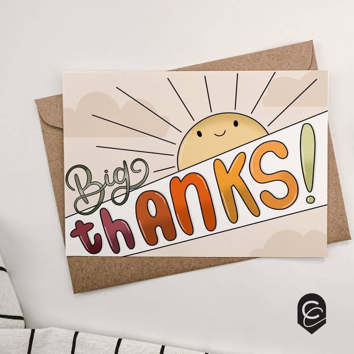 Big Thanks Card for wholesale by Curiously Cursive