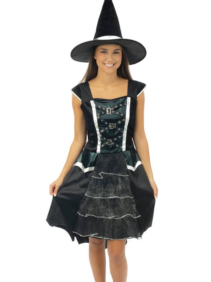 P'tit Clown - Wholesale Costume - Women's - Gothic Punk Witch Costume - Black - Adult - S/M0