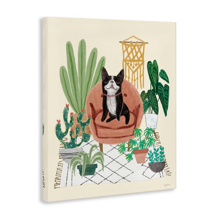 Stupell Industries - Wholesale Wall Sign - French Bulldog & Plants - Unframed Wall Art10