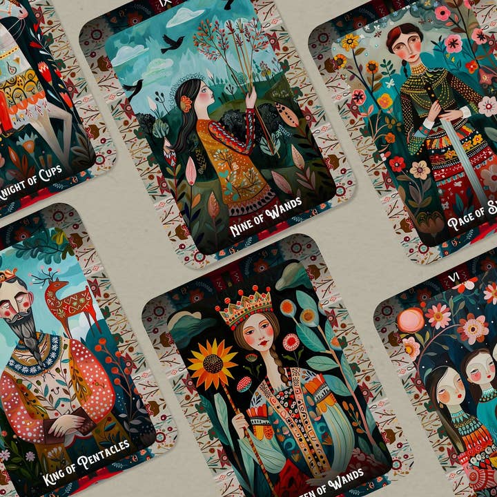 Ibiza Tarot USA - Wholesale Tarot Cards - Folk Magic Tarot - 78 cards - Tarot - Tarot Deck - Fortune Telling - Divination tools - Inspired by Slavic Folk Art2