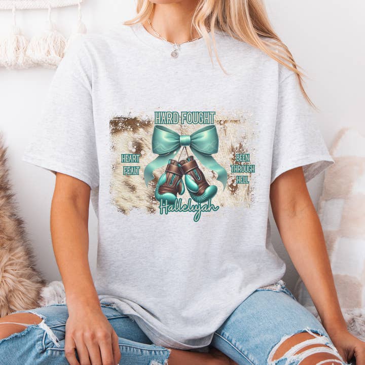 Trendznmore - Wholesale T-Shirt (Graphic) - Women's - Hard Fought Hallelujah Country Western Graphic T-Shirt